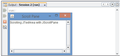 Java Swing JScrollPane JTextArea: output